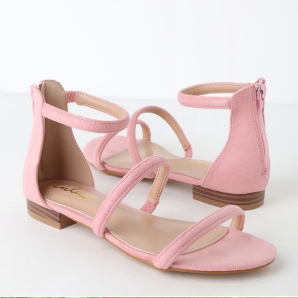 Lulus Shoes - Lulu's Quin Pink Suede Flat Sandals Size 7 1/2 Barbiecore
